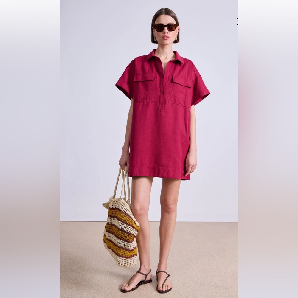 Apiece Apart Stefana Shirt Dress in color Rumba size S